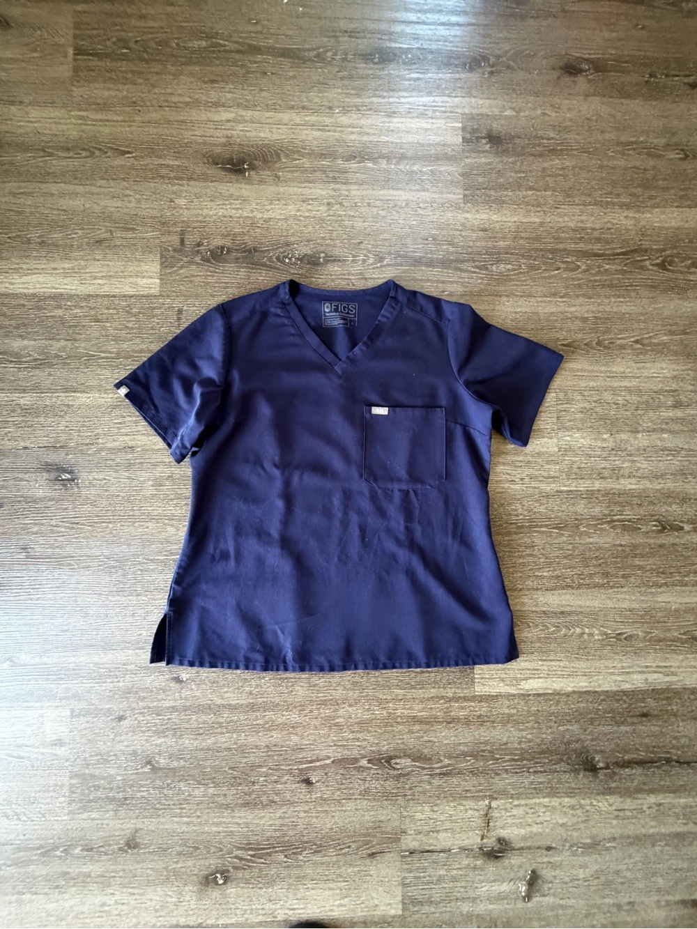 Figs Kids V-Neck Scrub Top - Navy Blue